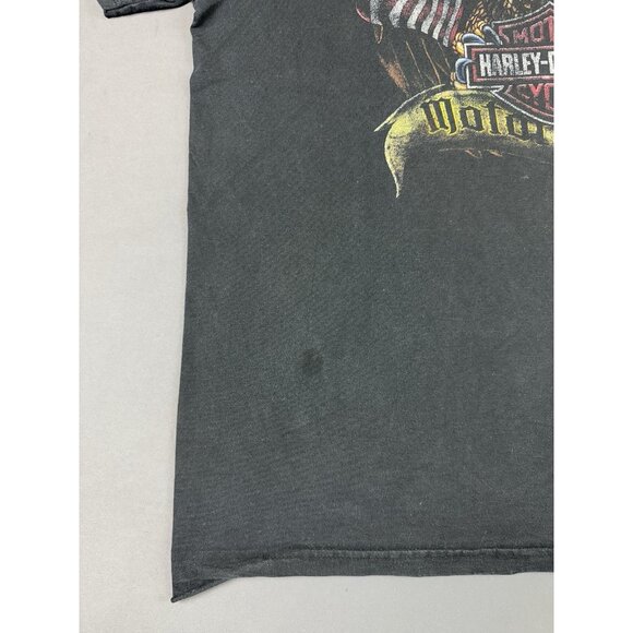 Rare Vintage Y2K Harley Davidson Bubuque Iowa Faded Eagle Art Black XL T Shirt - Picture 5 of 11